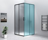 SIGMA SIMPLY BLACK sprchové dvere posuvné pre rohový vstup 900 mm, sklo BRICK