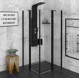 ZOOM BLACK štvorcová sprchová zástena 900x900mm, číre sklo