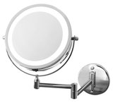 MARY závesné kozmetické zrkadlo, LED, priemer 130mm, chróm