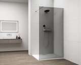 ESCA CHROME jednodielna sprchová zástena na inštaláciu k stene, dymové sklo, 1000 mm