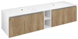 LOREA skrinka 180x46x51,5cm (80+20+80cm), dub alabama/biela matná