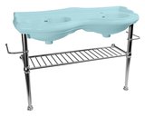 RETRO konštrukcia pre dvojumývadlo 120cm s policou, chróm