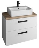 SAPHO VEGA Nábytková zostava do kúpeľne, šírka 72,5 cm, biela/dub platina – kúpeľňová zostava